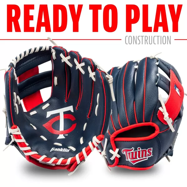 imageFranklin Sports MLB Youth Teeball Glove and Ball Set  Kids Baseball and Teeball Glove and Ball  Perfect First Kids Glove  95quotMinnesota Twins