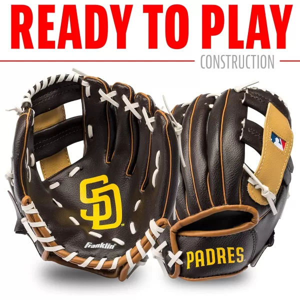 imageFranklin Sports MLB Youth Teeball Glove and Ball Set  Kids Baseball and Teeball Glove and Ball  Perfect First Kids Glove  95quotSan Diego Padres
