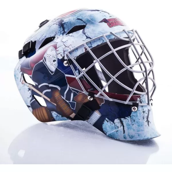imageFranklin Sports Team Licensed NHL Hockey Goalie Face Mask  Goalie Mask for Kids Street Hockey  Youth NHL Team Street Hockey MasksMontreal Canadiens