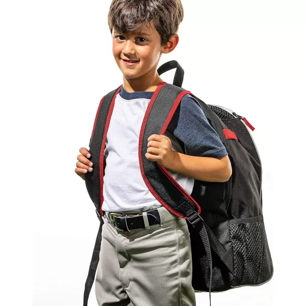 imageFranklin Sports Kids MLB Baseball Batpack Bag  Youth Baseball Softball  Teeball Backpack  Sports Equipment Bag for Kids  Toddlers  Holds 2 Teeball  Baseball Bats  Includes Fence HookBlackRedWhite