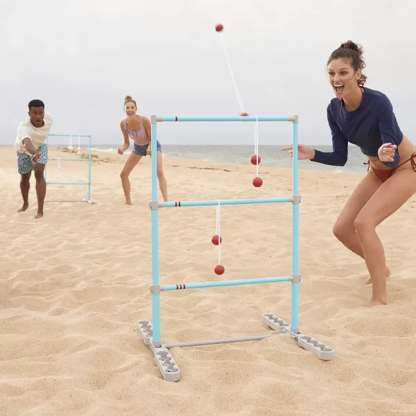imageFranklin Sports Ladder Ball Set  Set Includes 2 Ladder Ball Targets and 6 Bolas  Family Set for Beach Or Backyard Fun  Folds for Storage