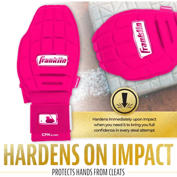 imageFranklin Sports MLB Baseball  Softball Sliding Mitt  CFX PRT Adult  Youth Protective Baserunning Sliding Gloves  Left  Right Hand Mitt  Hand  Wrist Protector for Running  Kids  Adults SizesOptic Pink