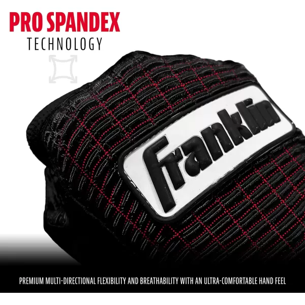 imageFranklin Sports MLB Baseball Batting Gloves  Pro Classic Batting Gloves for Baseball  Softball  Adult Mens  Youth Batting Glove PairsBlackBlack