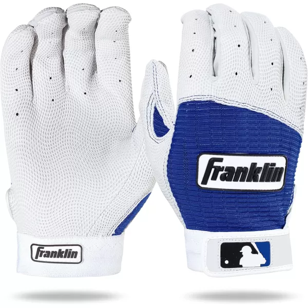 imageFranklin Sports MLB Baseball Batting Gloves  Pro Classic Batting Gloves for Baseball  Softball  Adult Mens  Youth Batting Glove PairsPearlRoyal