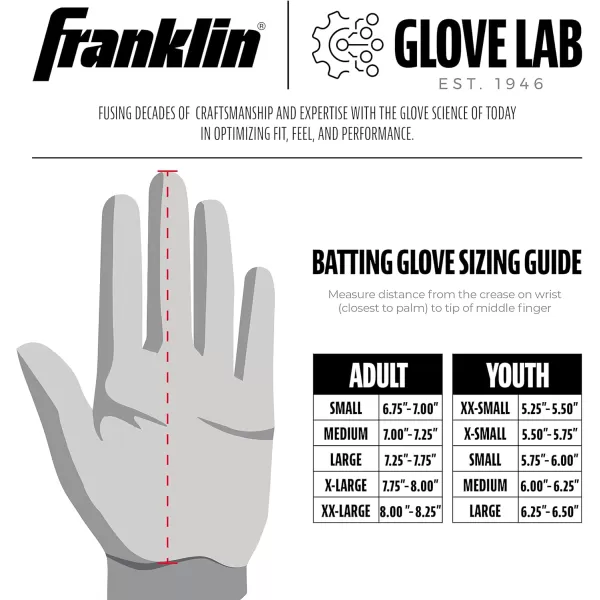 imageFranklin Sports MLB Baseball Batting Gloves  Pro Classic Batting Gloves for Baseball  Softball  Adult Mens  Youth Batting Glove PairsWhiteGold