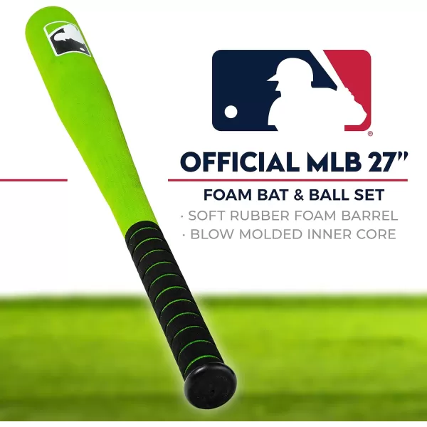 imageFranklin Sports MLB Kids Foam Baseball Bat  Ball Sets  Indoor  Outdoor Soft Foam Baseball Bats for Kids  Toddlers  Regular  Jumbo Barrels  24quot or 27quot LengthGreen