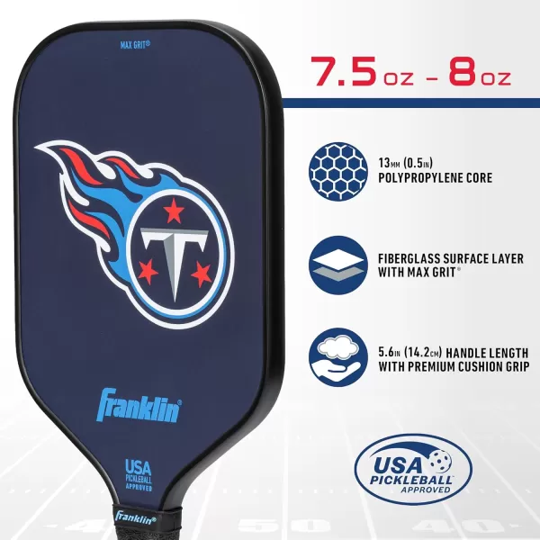 imageFranklin Sports NFL Pro Pickleball Paddle  13MM Signature Series Pro Pickleball Paddle with MaxGrit Surface  Official NFL Team  USAP Approved  Premium Quality  Authentic NFL Team LogosTeam Specific