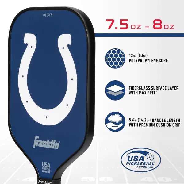 imageFranklin Sports NFL Pro Pickleball Paddle  13MM Signature Series Pro Pickleball Paddle with MaxGrit Surface  Official NFL Team  USAP Approved  Premium Quality  Authentic NFL Team LogosTeam Specific