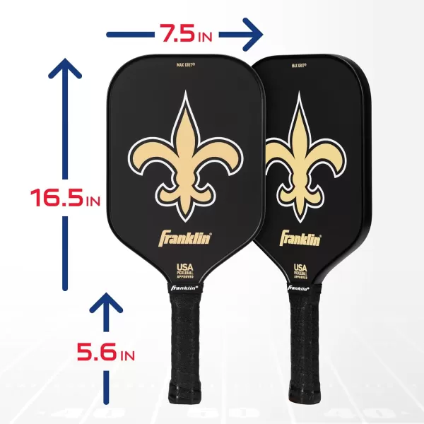 imageFranklin Sports NFL Pro Pickleball Paddle  13MM Signature Series Pro Pickleball Paddle with MaxGrit Surface  Official NFL Team  USAP Approved  Premium Quality  Authentic NFL Team LogosTeam Specific
