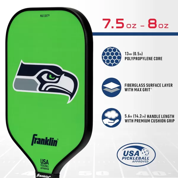 imageFranklin Sports NFL Pro Pickleball Paddle  13MM Signature Series Pro Pickleball Paddle with MaxGrit Surface  Official NFL Team  USAP Approved  Premium Quality  Authentic NFL Team LogosTeam Specific