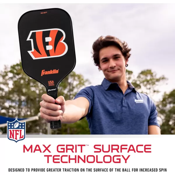 imageFranklin Sports NFL Pro Pickleball Paddle  13MM Signature Series Pro Pickleball Paddle with MaxGrit Surface  Official NFL Team  USAP Approved  Premium Quality  Authentic NFL Team LogosTeam Specific