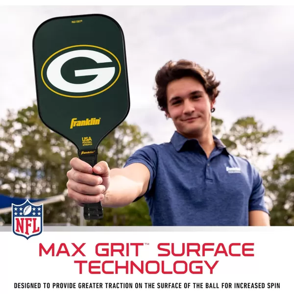 imageFranklin Sports NFL Pro Pickleball Paddle  13MM Signature Series Pro Pickleball Paddle with MaxGrit Surface  Official NFL Team  USAP Approved  Premium Quality  Authentic NFL Team LogosTeam Specific