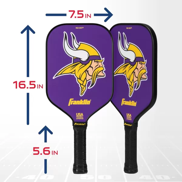 imageFranklin Sports NFL Pro Pickleball Paddle  13MM Signature Series Pro Pickleball Paddle with MaxGrit Surface  Official NFL Team  USAP Approved  Premium Quality  Authentic NFL Team LogosTeam Specific