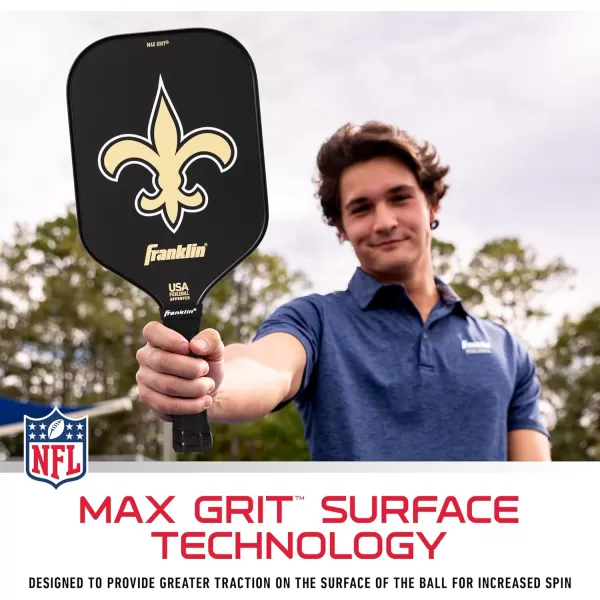 imageFranklin Sports NFL Pro Pickleball Paddle  13MM Signature Series Pro Pickleball Paddle with MaxGrit Surface  Official NFL Team  USAP Approved  Premium Quality  Authentic NFL Team LogosTeam Specific