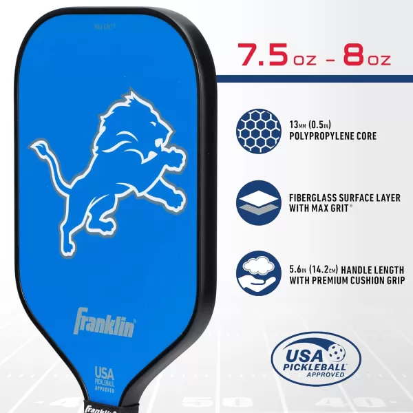 imageFranklin Sports NFL Pro Pickleball Paddle  13MM Signature Series Pro Pickleball Paddle with MaxGrit Surface  Official NFL Team  USAP Approved  Premium Quality  Authentic NFL Team LogosTeam Specific