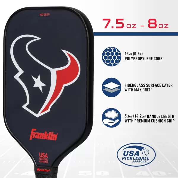 imageFranklin Sports NFL Pro Pickleball Paddle  13MM Signature Series Pro Pickleball Paddle with MaxGrit Surface  Official NFL Team  USAP Approved  Premium Quality  Authentic NFL Team LogosTeam Specific