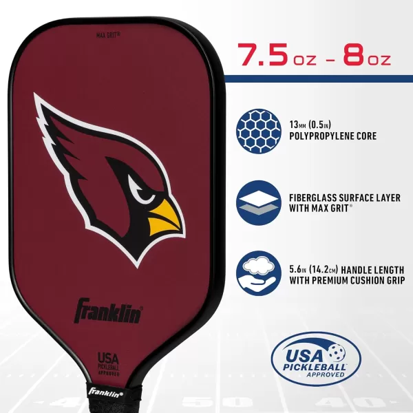 imageFranklin Sports NFL Pro Pickleball Paddle  13MM Signature Series Pro Pickleball Paddle with MaxGrit Surface  Official NFL Team  USAP Approved  Premium Quality  Authentic NFL Team LogosTeam Specific