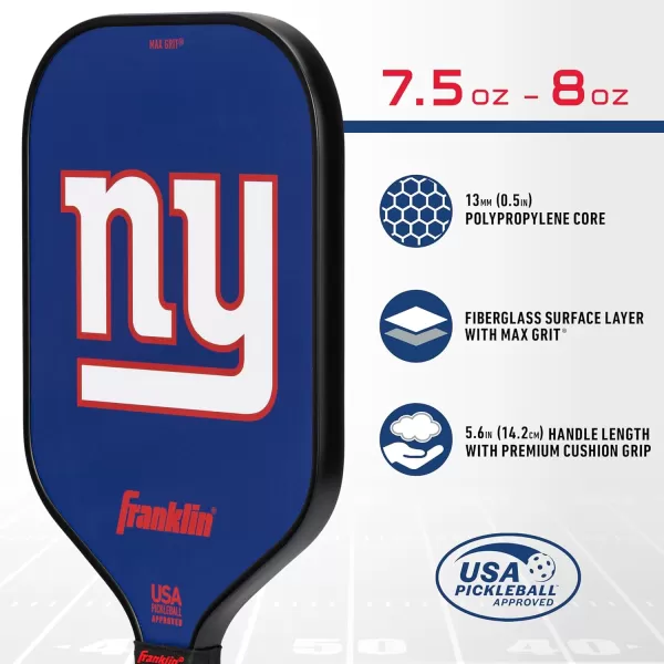 imageFranklin Sports NFL Pro Pickleball Paddle  13MM Signature Series Pro Pickleball Paddle with MaxGrit Surface  Official NFL Team  USAP Approved  Premium Quality  Authentic NFL Team LogosTeam Specific