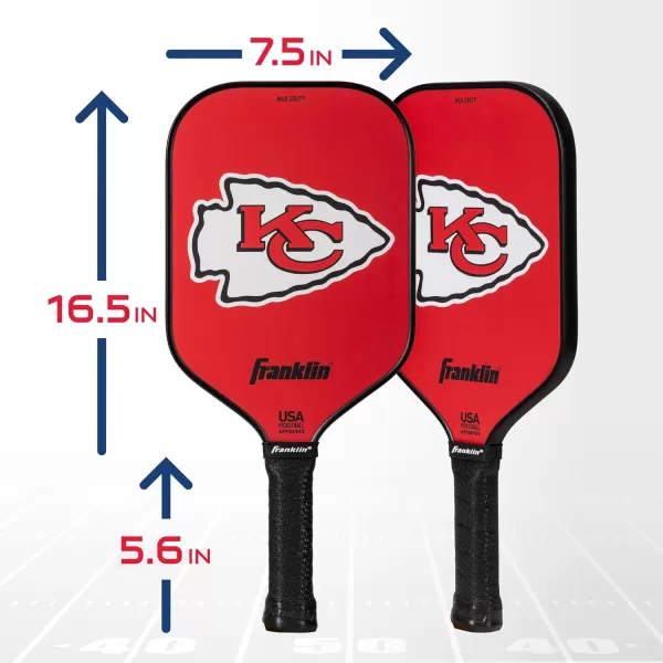 imageFranklin Sports NFL Pro Pickleball Paddle  13MM Signature Series Pro Pickleball Paddle with MaxGrit Surface  Official NFL Team  USAP Approved  Premium Quality  Authentic NFL Team LogosTeam Specific