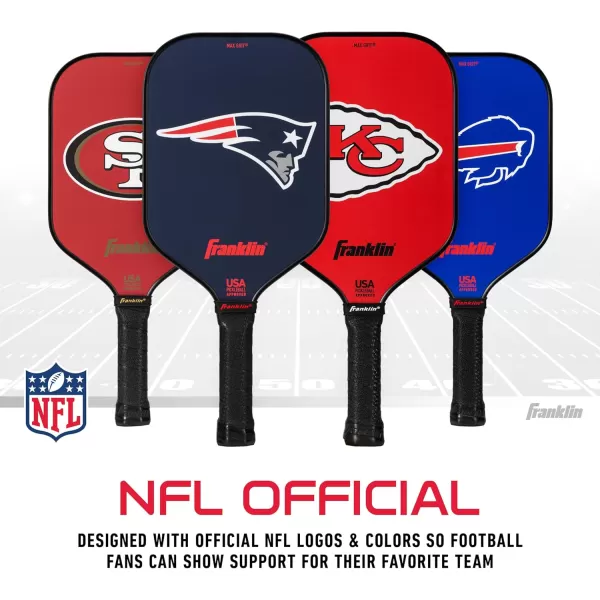 imageFranklin Sports NFL Pro Pickleball Paddle  13MM Signature Series Pro Pickleball Paddle with MaxGrit Surface  Official NFL Team  USAP Approved  Premium Quality  Authentic NFL Team LogosTeam Specific