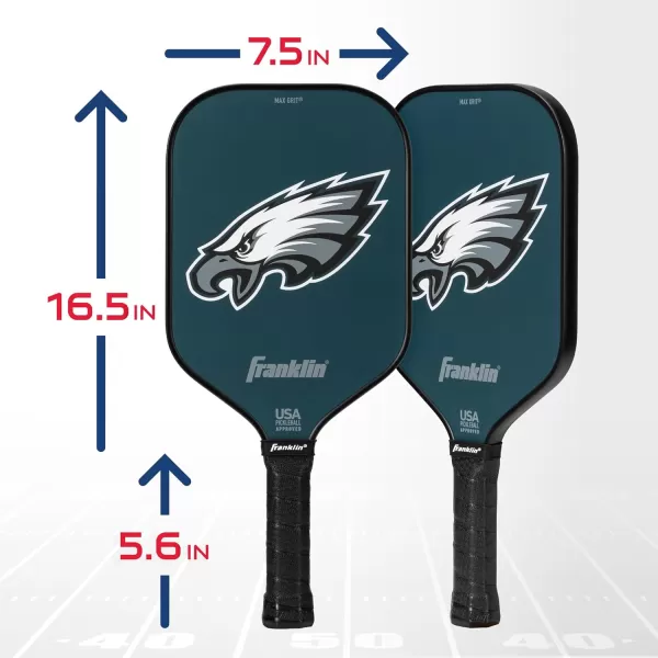 imageFranklin Sports NFL Pro Pickleball Paddle  13MM Signature Series Pro Pickleball Paddle with MaxGrit Surface  Official NFL Team  USAP Approved  Premium Quality  Authentic NFL Team LogosTeam Specific