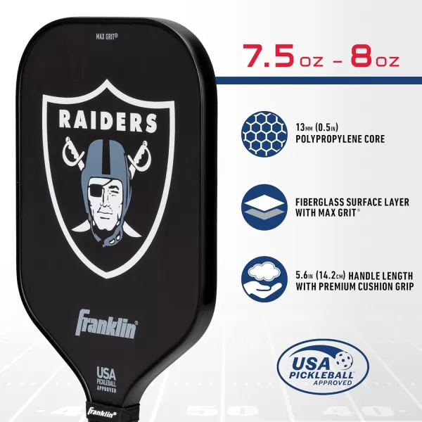 imageFranklin Sports NFL Pro Pickleball Paddle  13MM Signature Series Pro Pickleball Paddle with MaxGrit Surface  Official NFL Team  USAP Approved  Premium Quality  Authentic NFL Team LogosTeam Specific