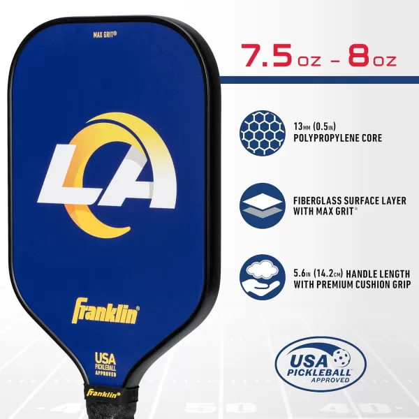 imageFranklin Sports NFL Pro Pickleball Paddle  13MM Signature Series Pro Pickleball Paddle with MaxGrit Surface  Official NFL Team  USAP Approved  Premium Quality  Authentic NFL Team LogosTeam Specific