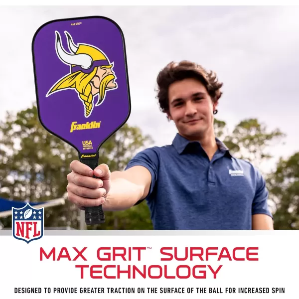 imageFranklin Sports NFL Pro Pickleball Paddle  13MM Signature Series Pro Pickleball Paddle with MaxGrit Surface  Official NFL Team  USAP Approved  Premium Quality  Authentic NFL Team LogosTeam Specific