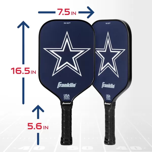 imageFranklin Sports NFL Pro Pickleball Paddle  13MM Signature Series Pro Pickleball Paddle with MaxGrit Surface  Official NFL Team  USAP Approved  Premium Quality  Authentic NFL Team LogosTeam Specific