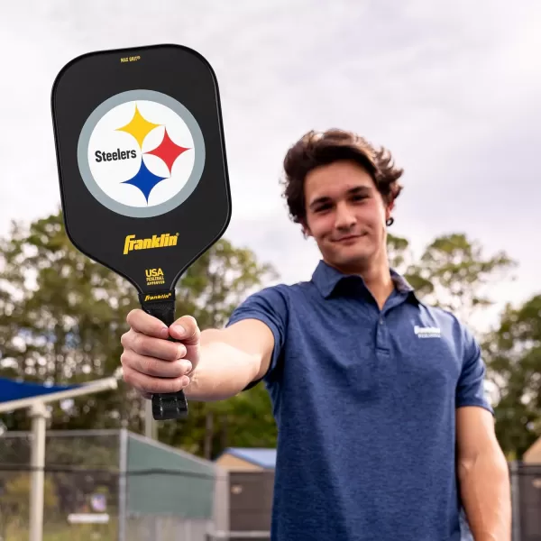 imageFranklin Sports NFL Pro Pickleball Paddle  13MM Signature Series Pro Pickleball Paddle with MaxGrit Surface  Official NFL Team  USAP Approved  Premium Quality  Authentic NFL Team LogosTeam Specific
