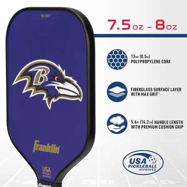 imageFranklin Sports NFL Pro Pickleball Paddle  13MM Signature Series Pro Pickleball Paddle with MaxGrit Surface  Official NFL Team  USAP Approved  Premium Quality  Authentic NFL Team LogosTeam Specific
