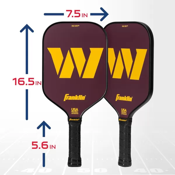 imageFranklin Sports NFL Pro Pickleball Paddle  13MM Signature Series Pro Pickleball Paddle with MaxGrit Surface  Official NFL Team  USAP Approved  Premium Quality  Authentic NFL Team LogosTeam Specific