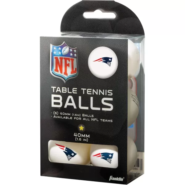 imageFranklin Sports Team Licensed Table Tennis Balls  NFL Team Table Tennis Balls  Official Team Logos and Colors  Fun NFL Tailgate AccessoriesNew England Patriots