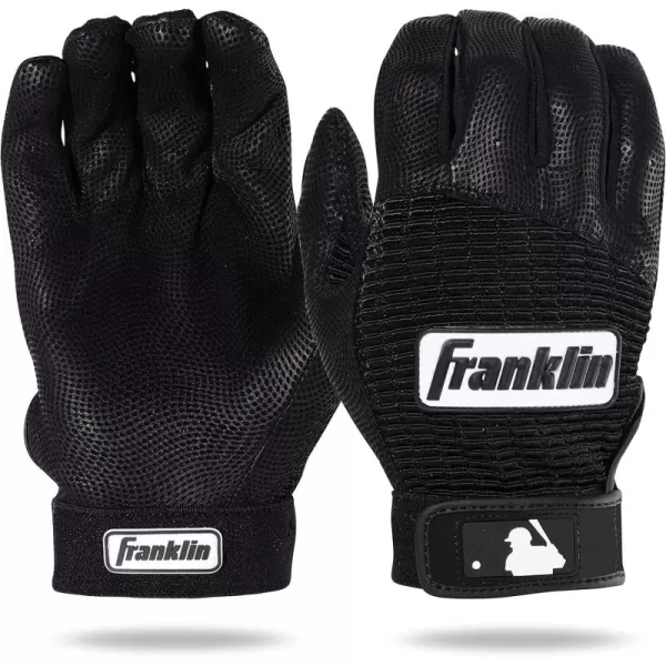 imageFranklin Sports MLB Baseball Batting Gloves  Pro Classic Batting Gloves for Baseball  Softball  Adult Mens  Youth Batting Glove PairsBlackBlack