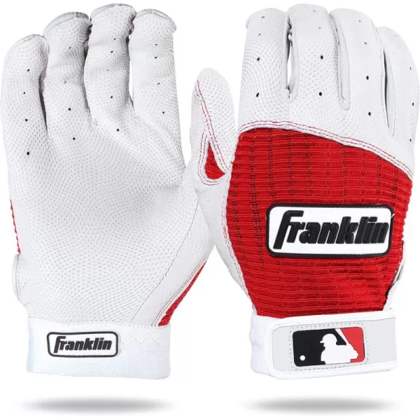 imageFranklin Sports MLB Baseball Batting Gloves  Pro Classic Batting Gloves for Baseball  Softball  Adult Mens  Youth Batting Glove PairsPearlRed