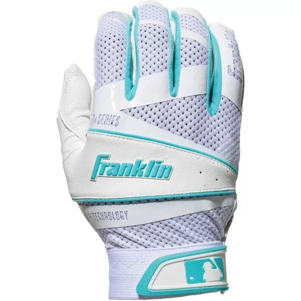imageFranklin Sports Fastpitch Freeflex Series Softball Batting GlovesWhiteTiffany Blue