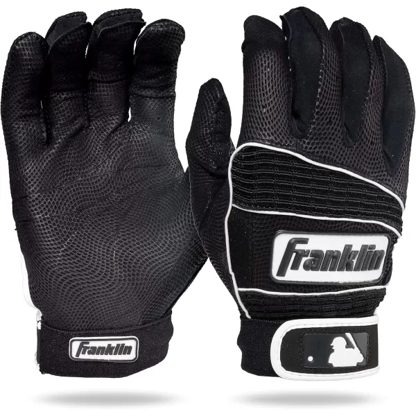 imageFranklin Sports MLB Batting Gloves  Neo Classic II Adult Batting Gloves Pair  Baseball  Softball Batting GlovesBlackBlack