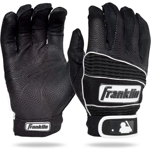 imageFranklin Sports MLB Batting Gloves  Neo Classic II Adult Batting Gloves Pair  Baseball  Softball Batting GlovesBlackBlack