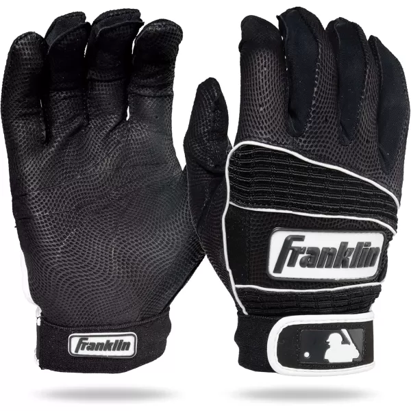 imageFranklin Sports MLB Batting Gloves  Neo Classic II Adult Batting Gloves Pair  Baseball  Softball Batting GlovesBlackBlack