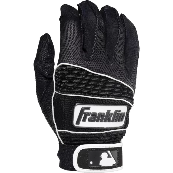 imageFranklin Sports MLB Batting Gloves  Neo Classic II Adult Batting Gloves Pair  Baseball  Softball Batting GlovesBlackBlack