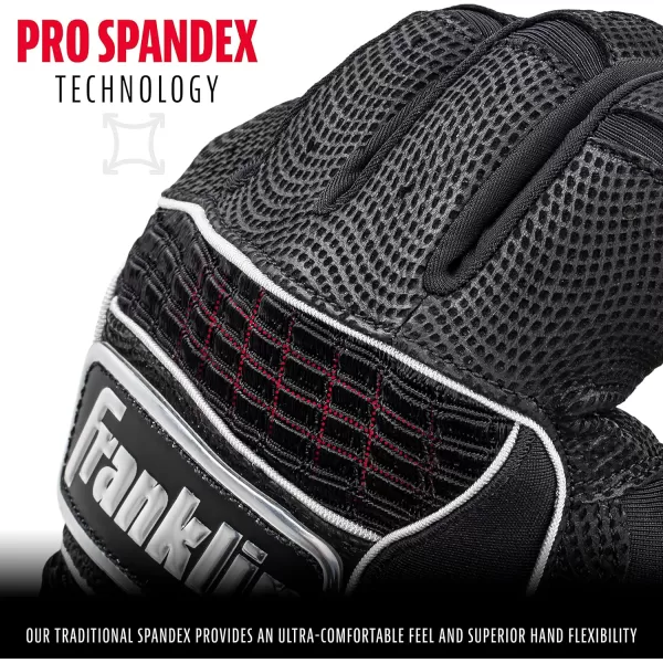 imageFranklin Sports MLB Batting Gloves  Neo Classic II Adult Batting Gloves Pair  Baseball  Softball Batting GlovesBlackSilver Chrome