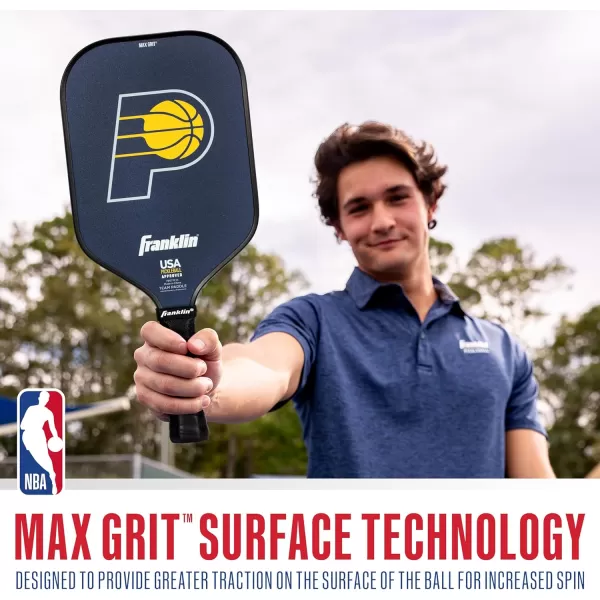 imageFranklin Sports NBA Pickleball Paddle  Official NBA Team Pickleball Paddles  USAP USAPA Approved Premium Quality Pickleball Paddles  Authentic Team Logos  ColorsIndiana Pacers