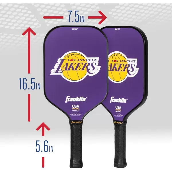 imageFranklin Sports NBA Pickleball Paddle  Official NBA Team Pickleball Paddles  USAP USAPA Approved Premium Quality Pickleball Paddles  Authentic Team Logos  ColorsLos Angeles Lakers