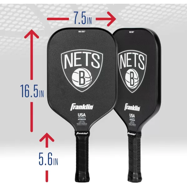 imageFranklin Sports NBA Pickleball Paddle  Official NBA Team Pickleball Paddles  USAP USAPA Approved Premium Quality Pickleball Paddles  Authentic Team Logos  ColorsBrooklyn Nets