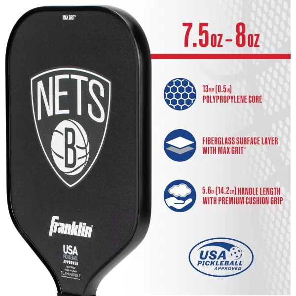 imageFranklin Sports NBA Pickleball Paddle  Official NBA Team Pickleball Paddles  USAP USAPA Approved Premium Quality Pickleball Paddles  Authentic Team Logos  ColorsBrooklyn Nets