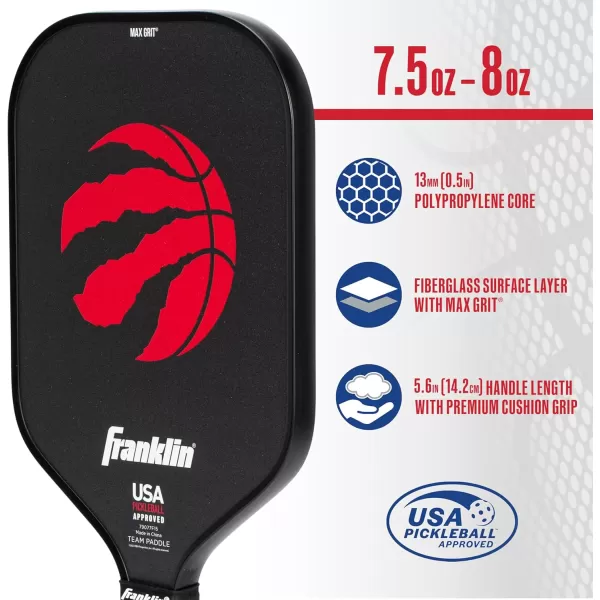 imageFranklin Sports NBA Pickleball Paddle  Official NBA Team Pickleball Paddles  USAP USAPA Approved Premium Quality Pickleball Paddles  Authentic Team Logos  ColorsToronto Raptors