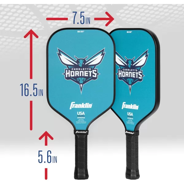 imageFranklin Sports NBA Pickleball Paddle  Official NBA Team Pickleball Paddles  USAP USAPA Approved Premium Quality Pickleball Paddles  Authentic Team Logos  ColorsCharlotte Hornets