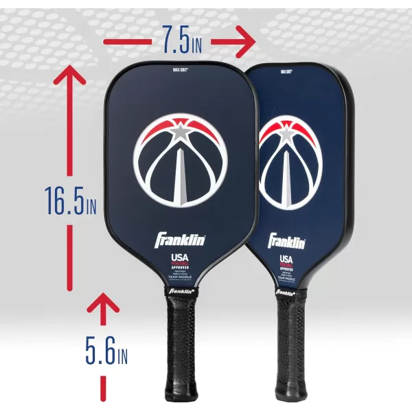 imageFranklin Sports NBA Pickleball Paddle  Official NBA Team Pickleball Paddles  USAP USAPA Approved Premium Quality Pickleball Paddles  Authentic Team Logos  ColorsWashington Wizards
