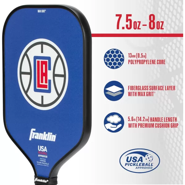 imageFranklin Sports NBA Pickleball Paddle  Official NBA Team Pickleball Paddles  USAP USAPA Approved Premium Quality Pickleball Paddles  Authentic Team Logos  ColorsLos Angeles Clippers