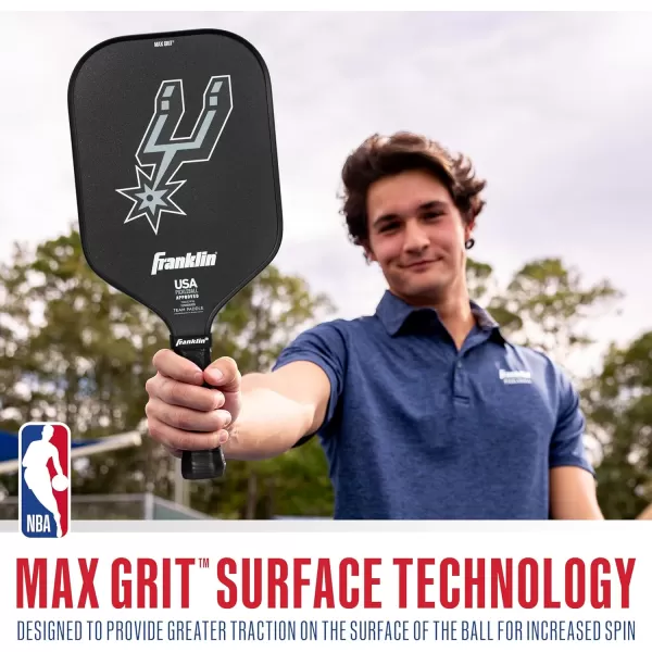 imageFranklin Sports NBA Pickleball Paddle  Official NBA Team Pickleball Paddles  USAP USAPA Approved Premium Quality Pickleball Paddles  Authentic Team Logos  ColorsSan Antonio Spurs